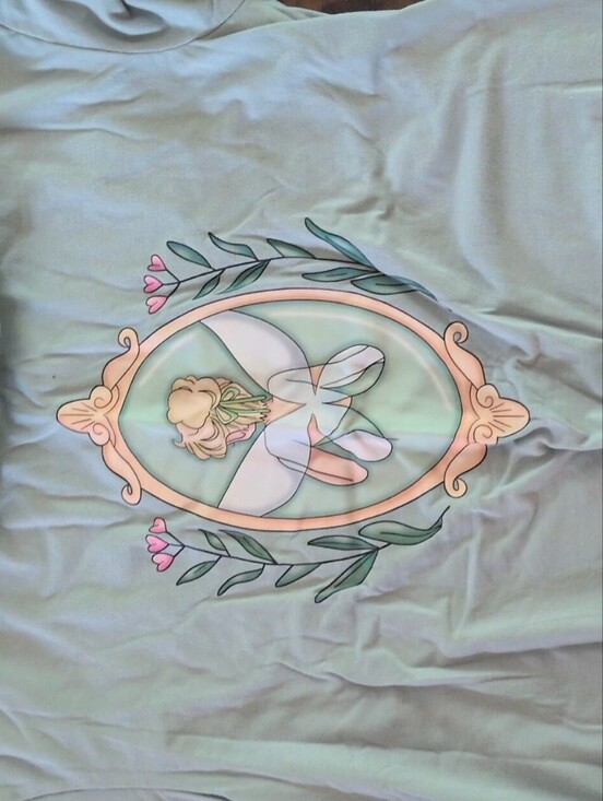 Amazon Tops - Girls Floral Fairy Mirror Tee - Mint